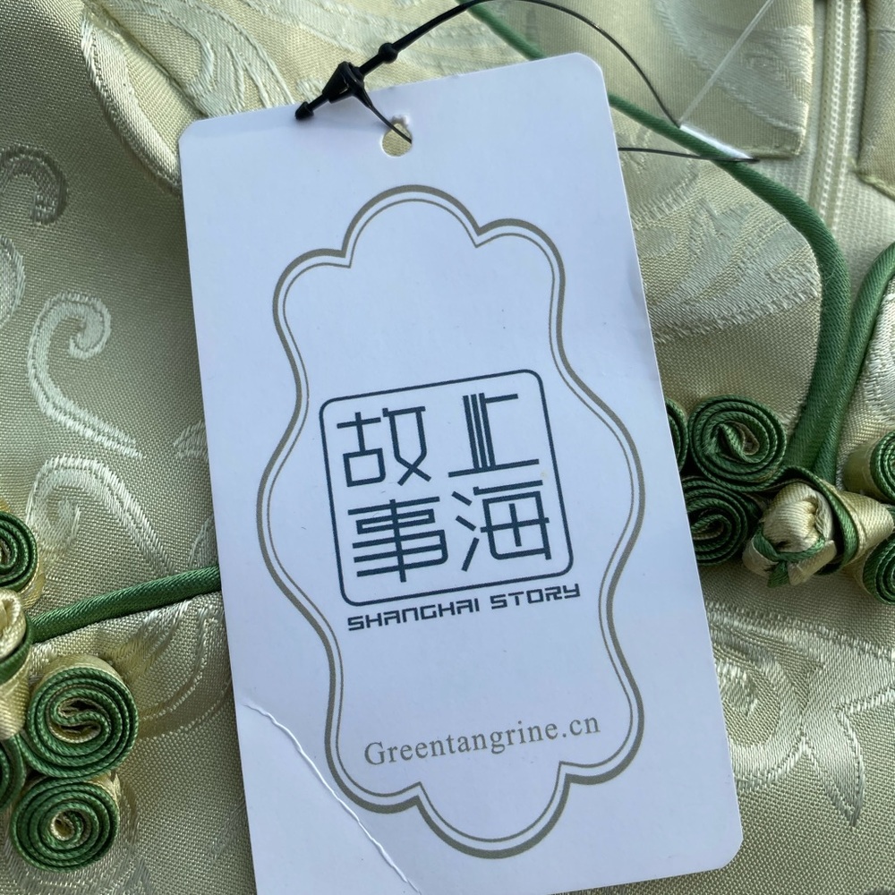 Laogudai Green Silk Chinese Blouse (14/16) - Picture 6 of 10